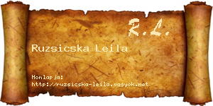 Ruzsicska Leila névjegykártya