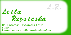 leila ruzsicska business card